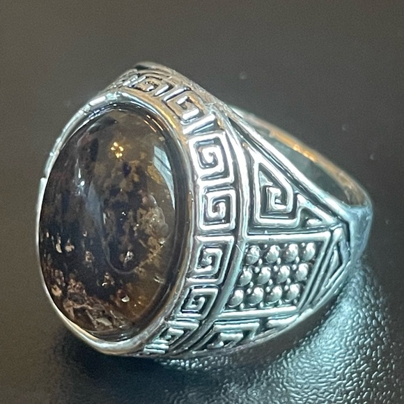 Tigers eye stone silver ring size 9 - Picture 3 of 9